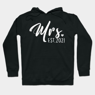 Mrs Est 2021 Gift for Couples Wedding Anniversary Newlywed Matching Hoodie